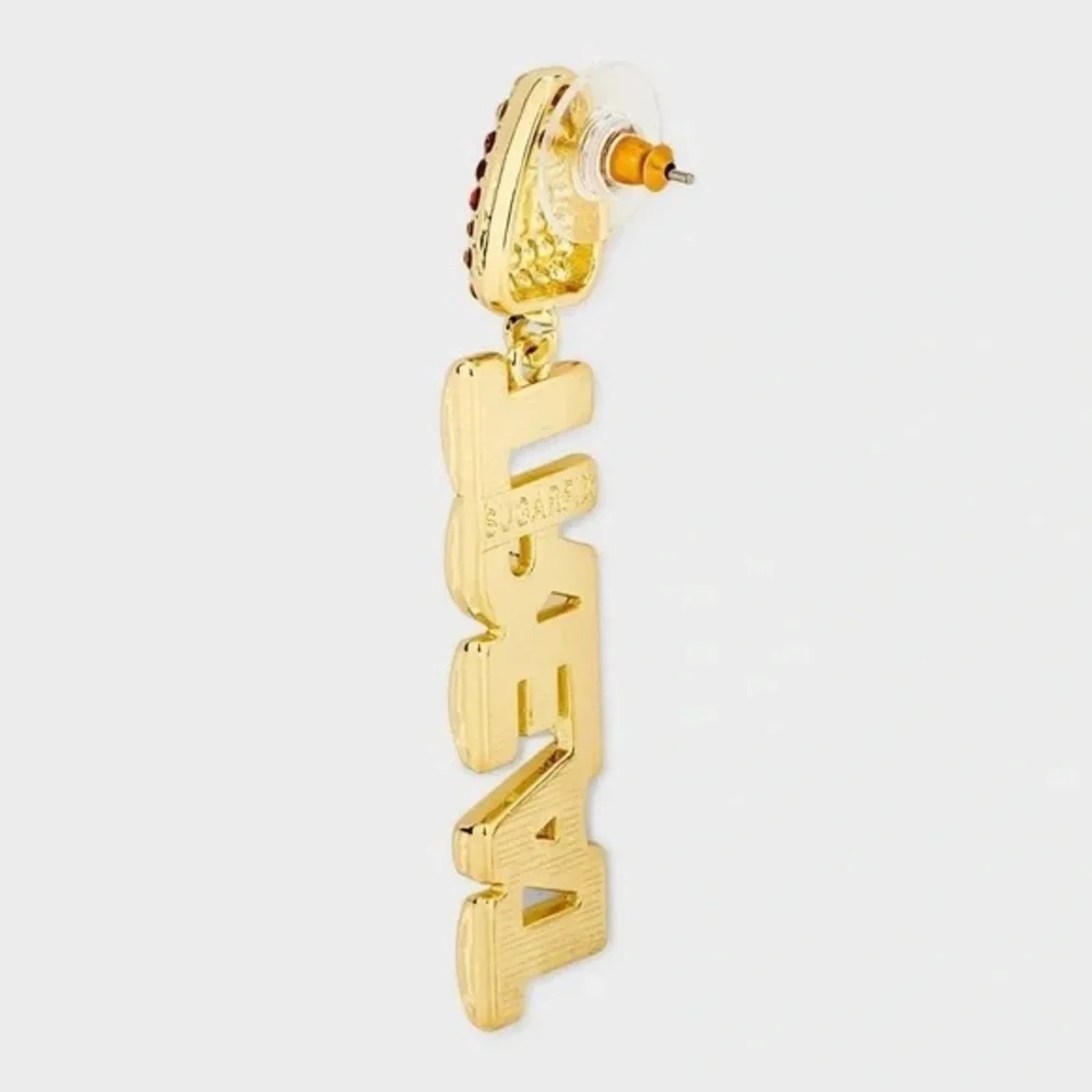 Chic  Halloween Gold 'TREAT' Drop Earrings - Picture 3 of 3